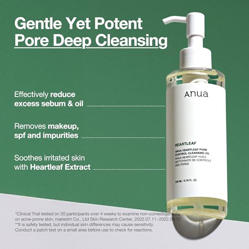ANUA Heartleaf Pore Control Cleansing Oil 200ml details, included in the three-piece set