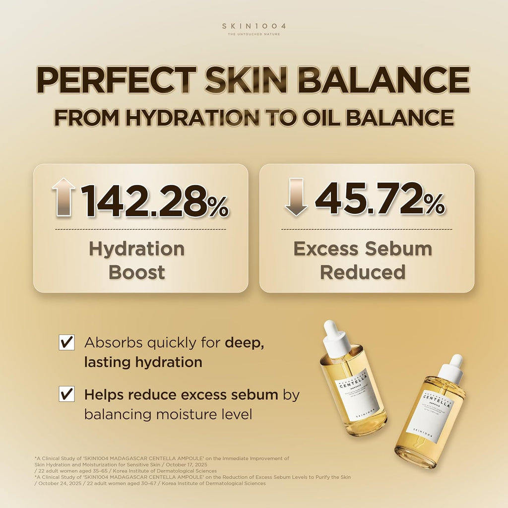 SKIN1004 Centella Ampoule brand hydration and sebum study details