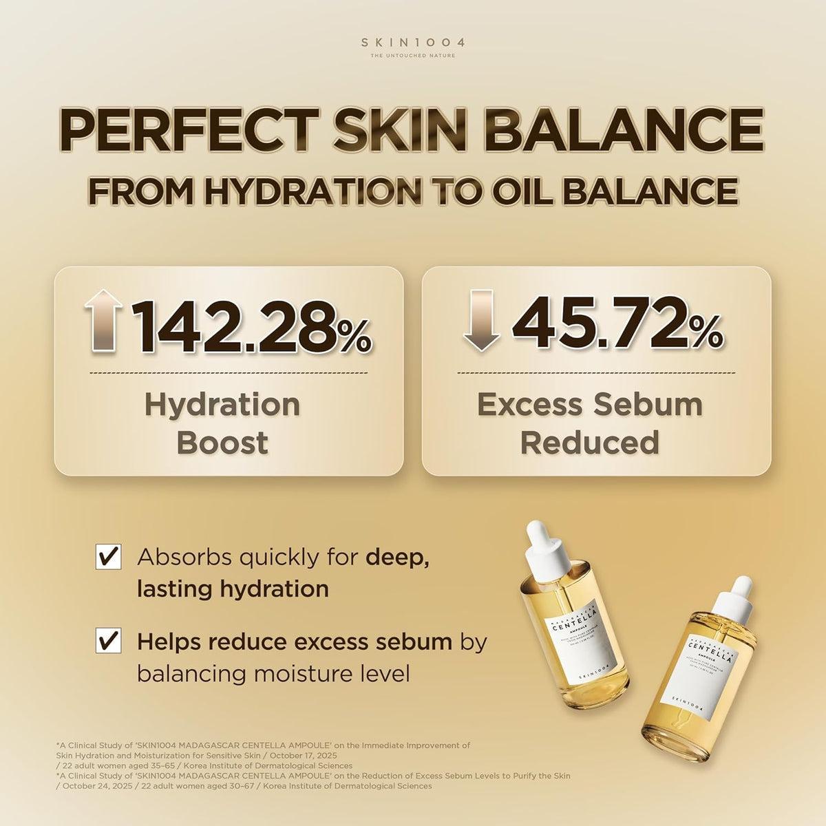 SKIN1004 Centella Ampoule brand hydration and sebum study details