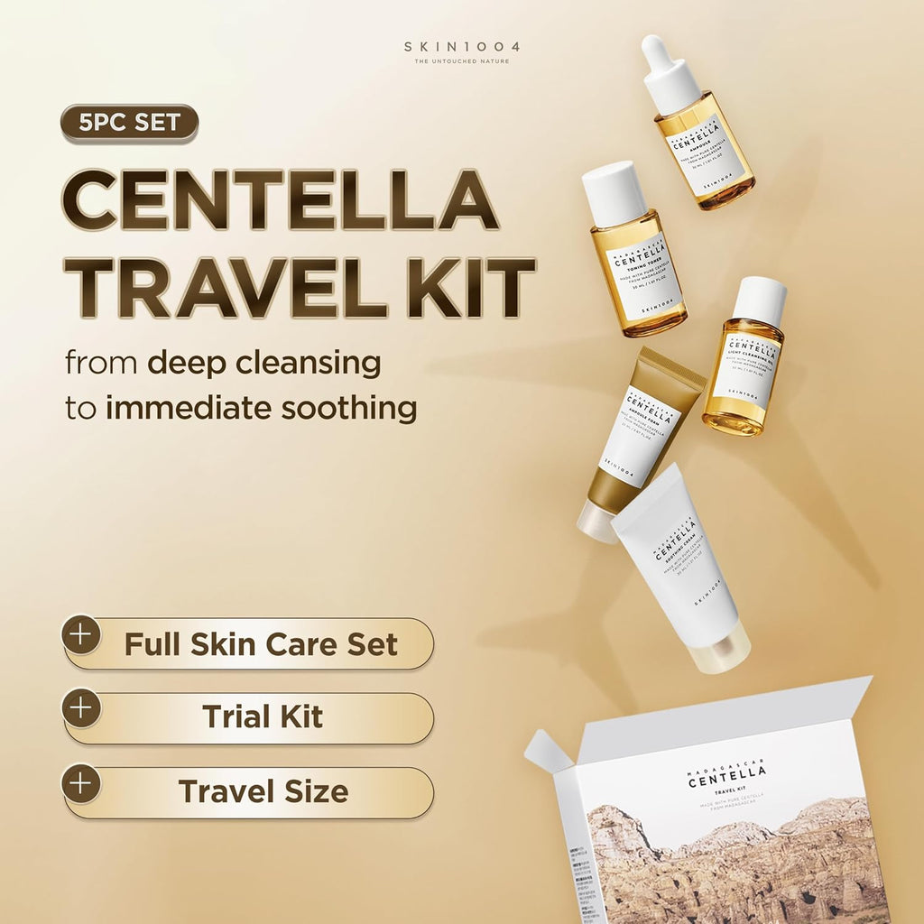 SKIN1004 Madagascar Centella five-piece travel skincare kit overview