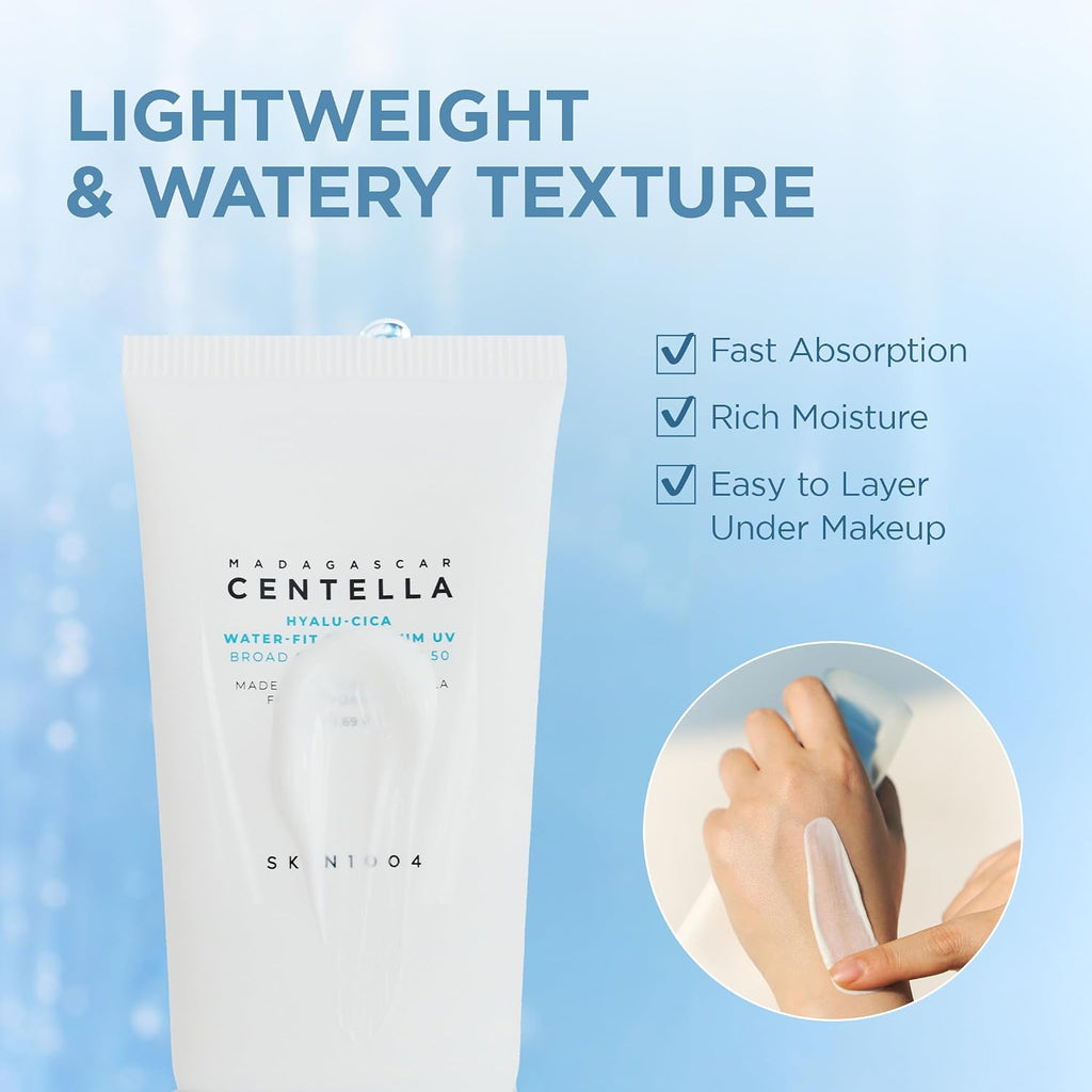 Lightweight texture of SKIN1004 Hyalu-Cica Water-Fit Sun Serum UV