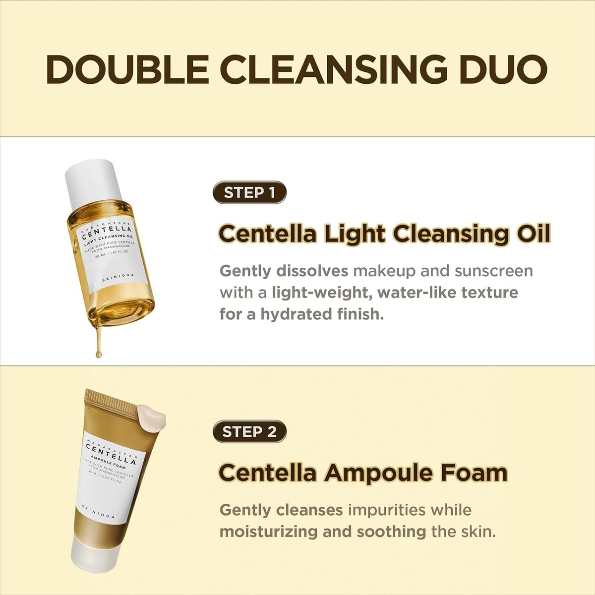 SKIN1004 travel kit cleansing oil 30ml and ampoule foam 20ml details