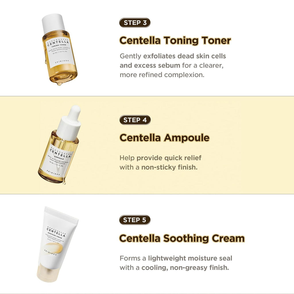 SKIN1004 travel kit toner, ampoule and soothing cream 30ml each
