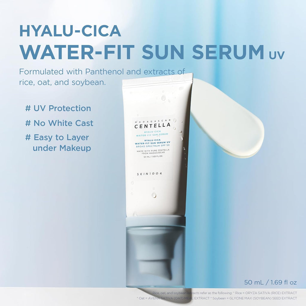 SKIN1004 Hyalu-Cica Water-Fit Sun Serum UV SPF 50 50ml formula overview
